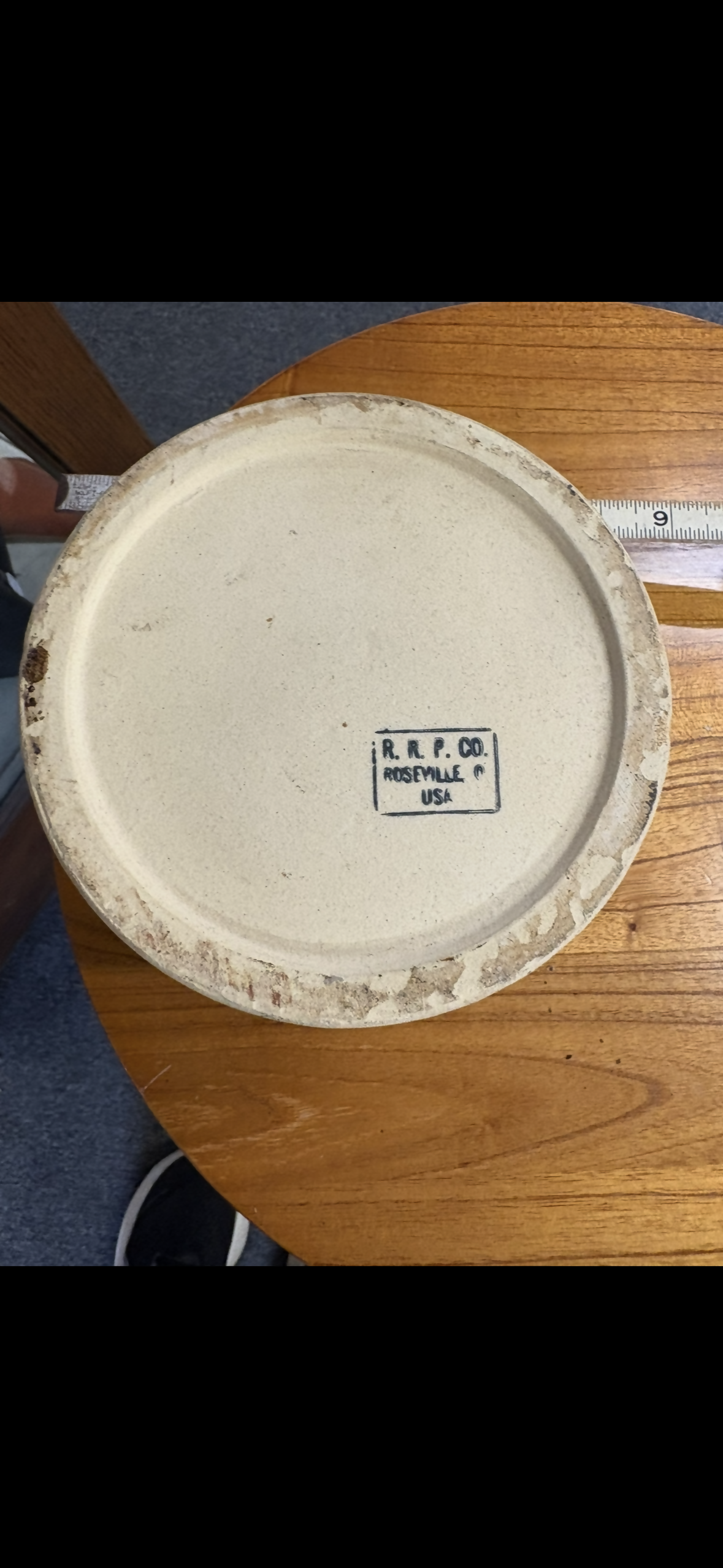 Off white Roseville pottery bowl