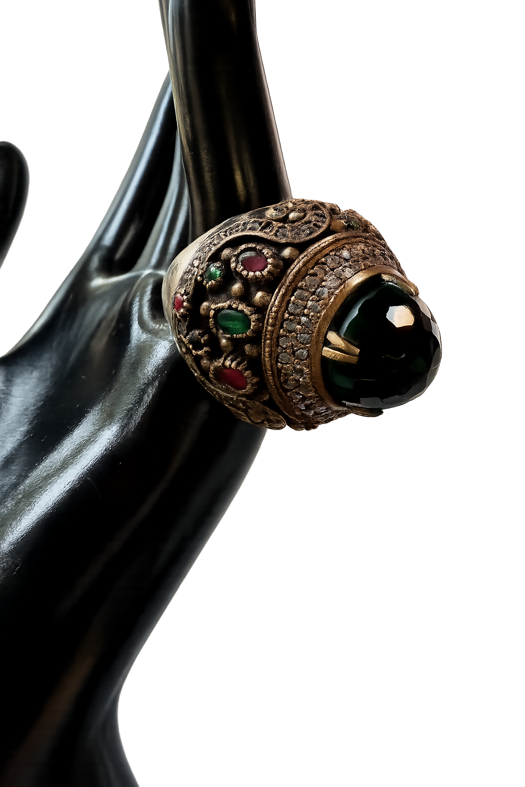 Sterling Silver Ottoman Revival Statement Ring | Size 10.25 | 28g