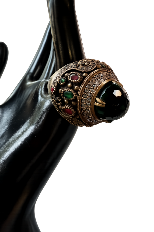 Sterling Silver Ottoman Revival Statement Ring | Size 10.25 | 28g
