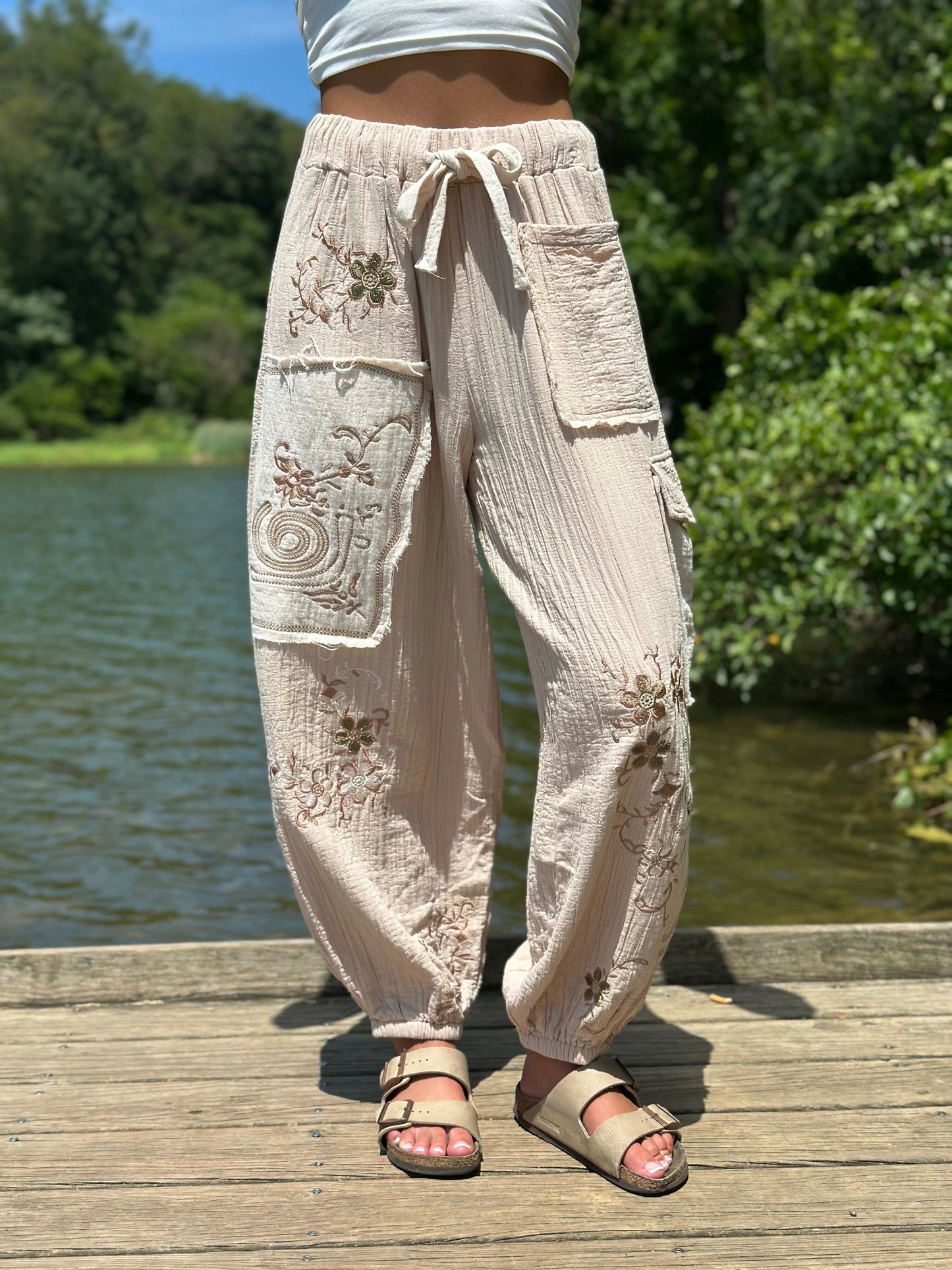 Floral Finesse Boho Genie Pants