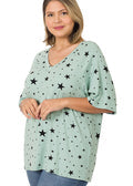 Zenana Star Print Raglan Top – Casual Comfort with a Pop of Patriotic Style