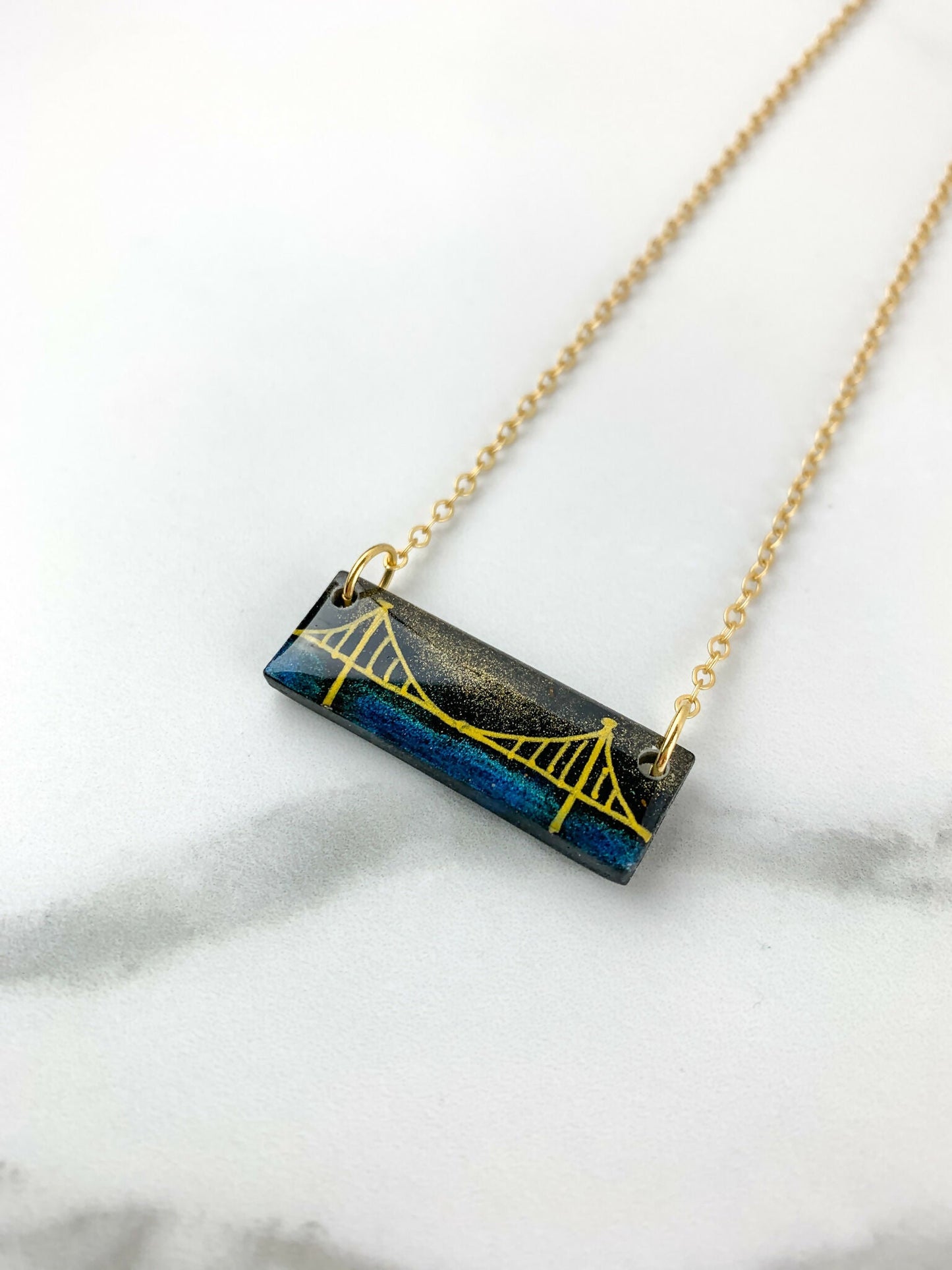 Pittsburgh Bridge Clay Necklace