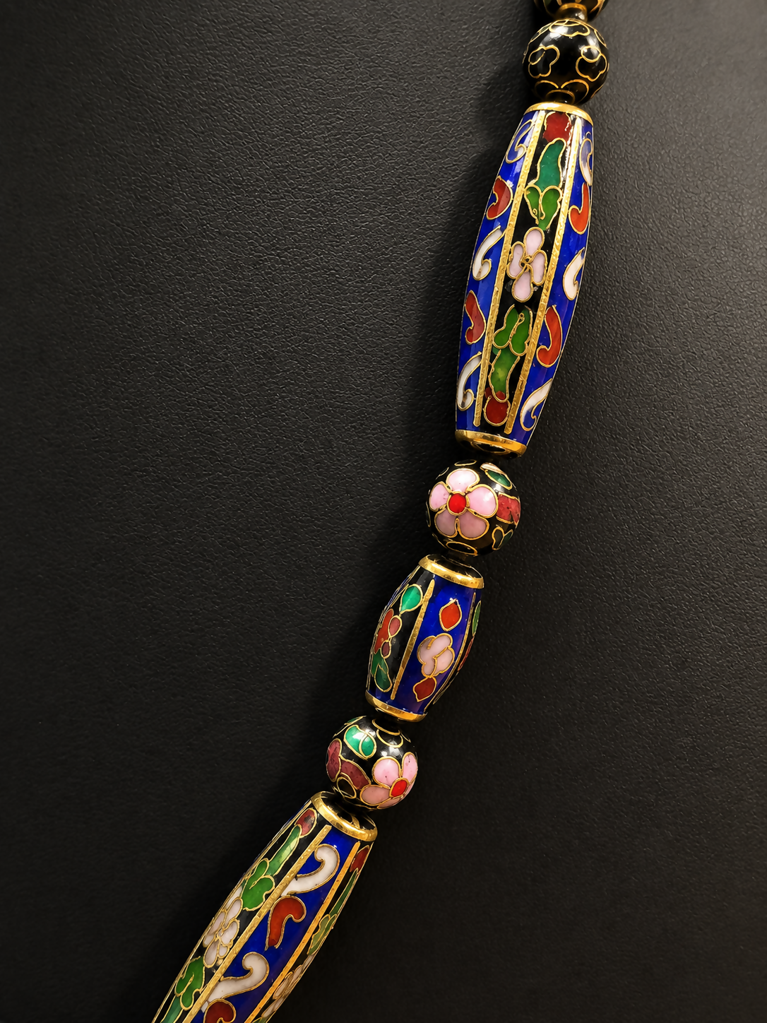 Vintage Chinese Cloisonné Enamel Bead Necklace