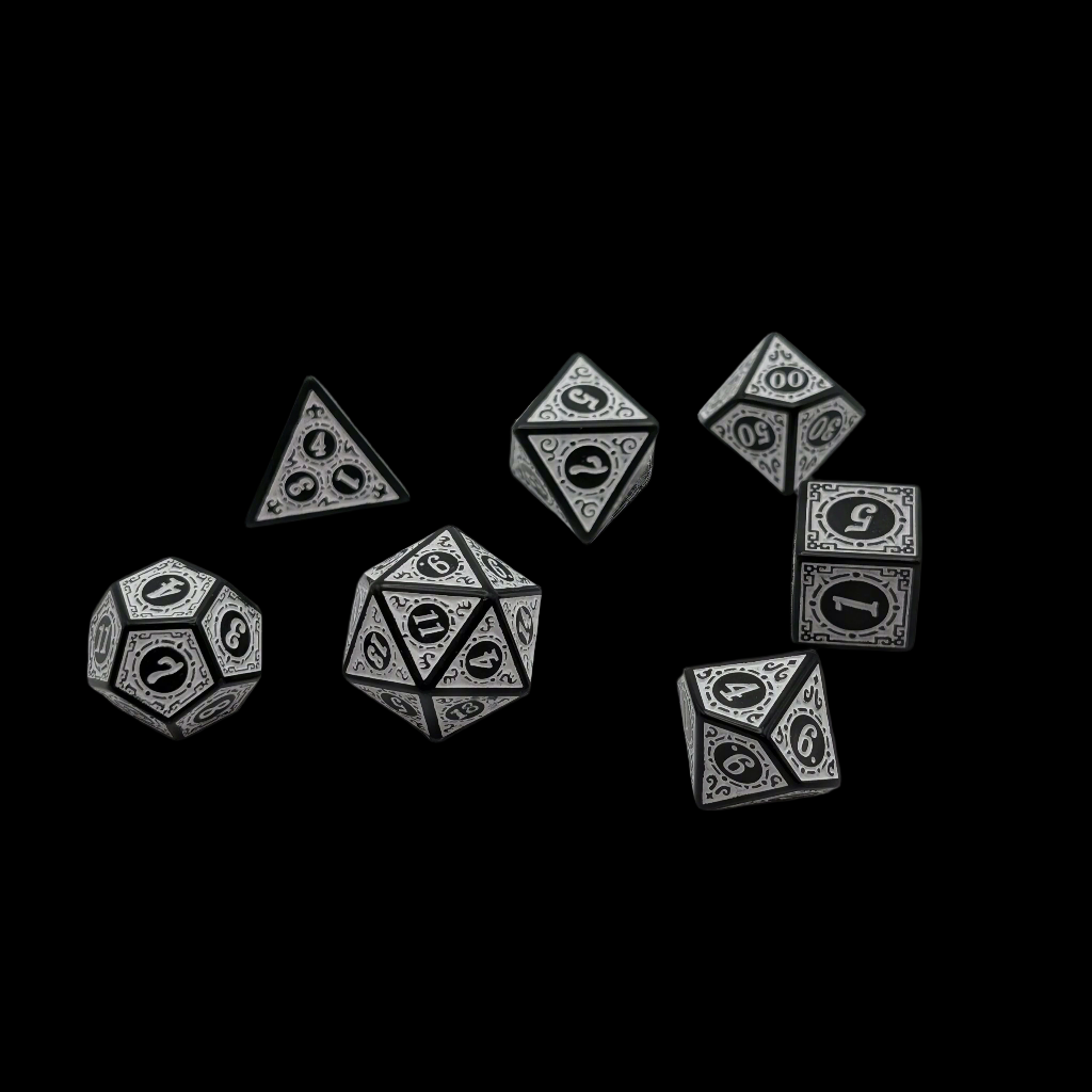 Enchanted Zen - 7 Piece DnD Dice Set | Acrylic RPG Gaming Dice