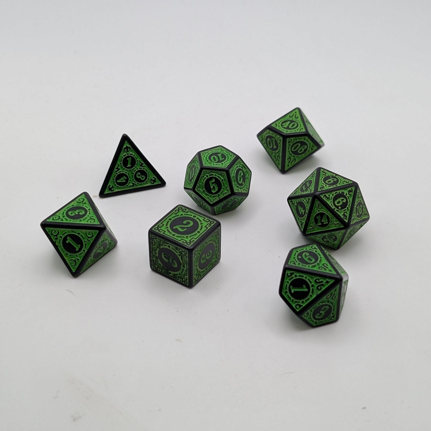 Enchanted Ent - 7 Piece DnD Dice Set | Acrylic RPG Gaming Dice