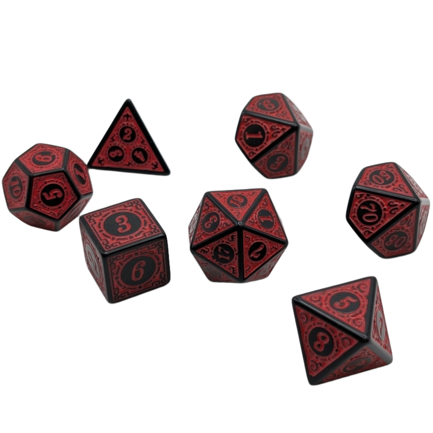 Enchanted Demon - 7 Piece DnD Dice Set | Acrylic RPG Gaming Dice