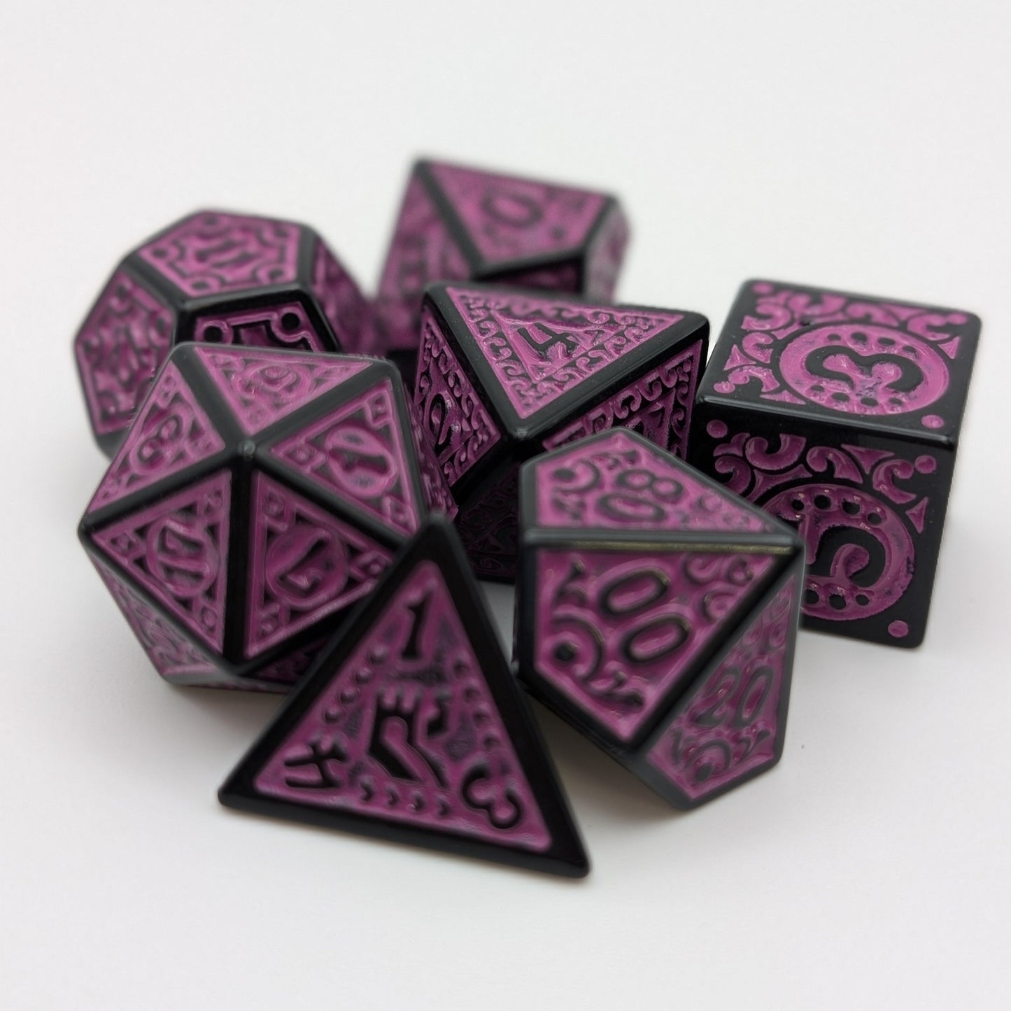 Enchanted Royalty - 7 Piece DnD Dice Set | Acrylic RPG Gaming Dice