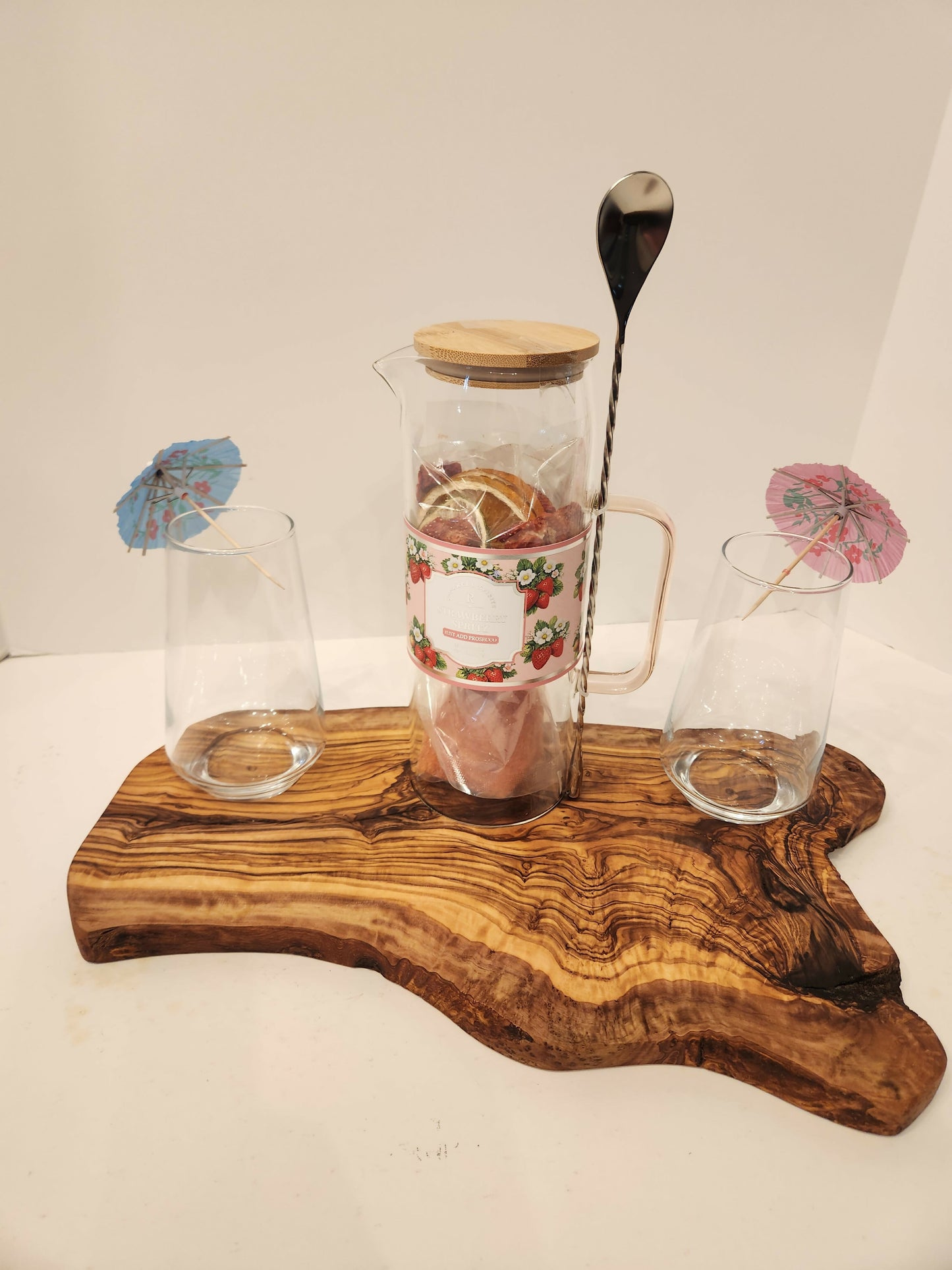 Char-Shooterie board and strawberry Spritz Cocktail set