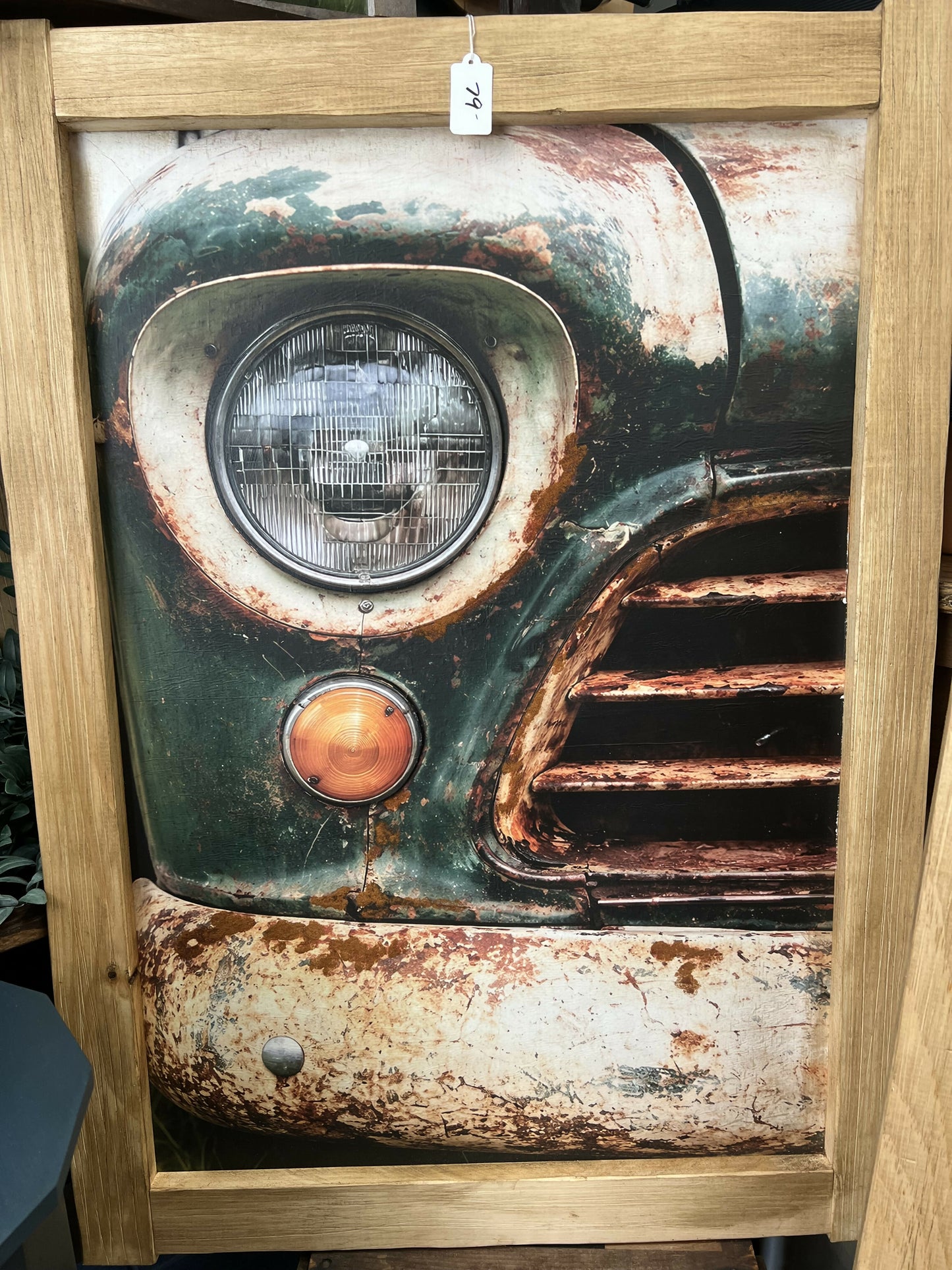 Green Truck Wood Art