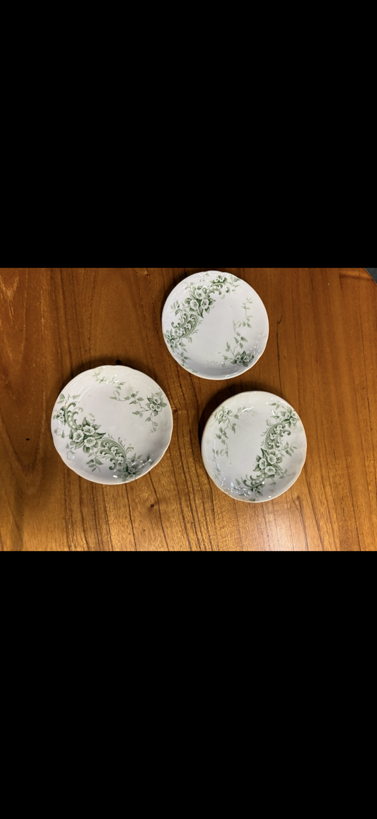 Butter-pat Single Green Floral