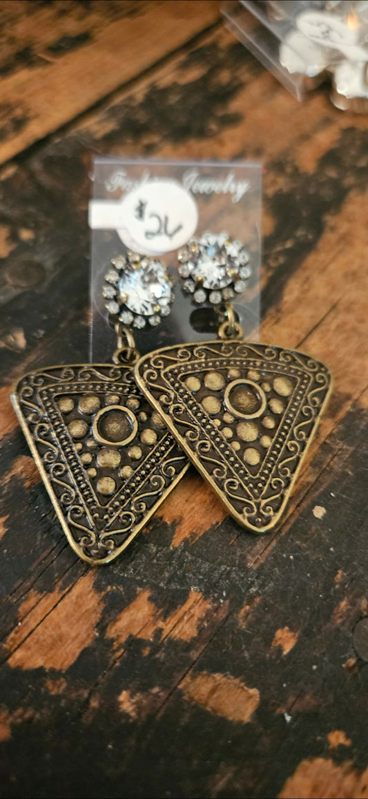 Anytime Crystals Genuine Swarovski Crystal 8.5mm Crystal Clear Brass with Halo Earrings