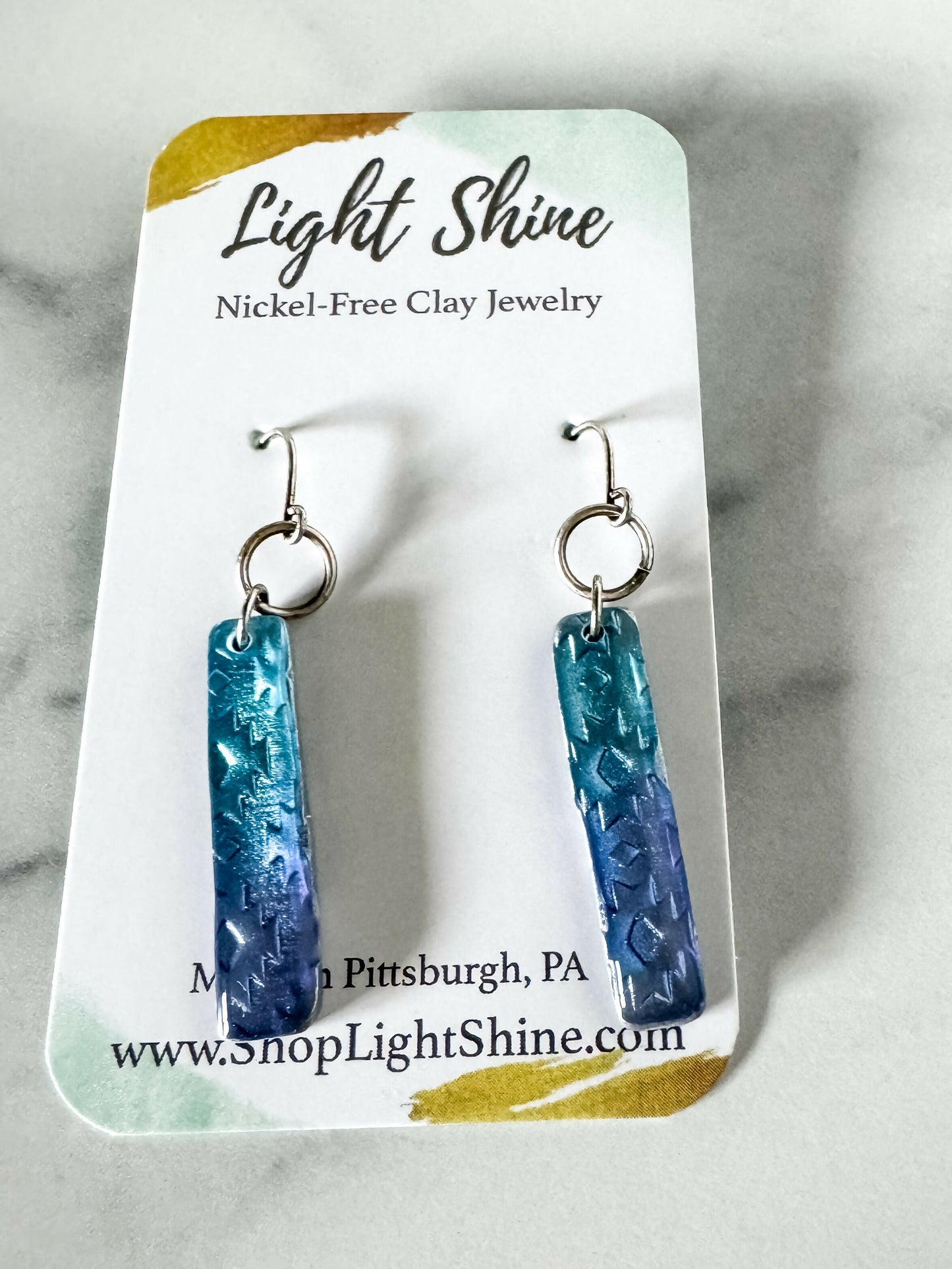 Blue Clay Stick Drop Earring