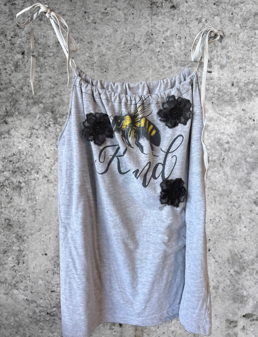 Upcycled "Bee Kind" Tank Top