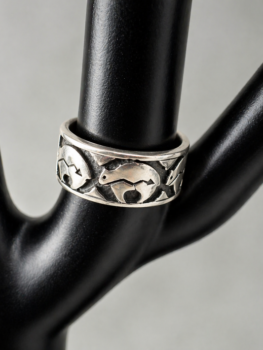 Vintage Sterling “Spirit Bear” Silver Ring size 7