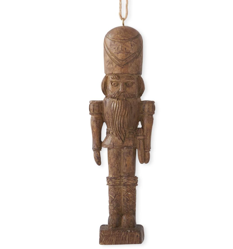 FAUX WOODGRAIN NATURAL SOLDIER ORNAMENT