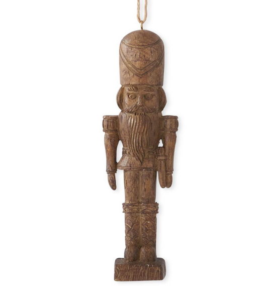 FAUX WOODGRAIN NATURAL SOLDIER ORNAMENT