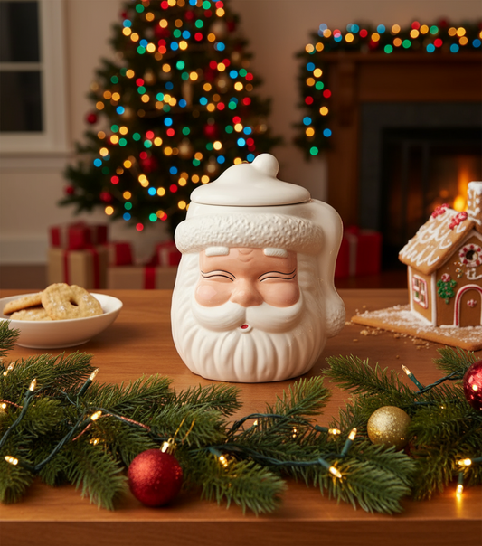 WHITE SANTA COOKIE JAR