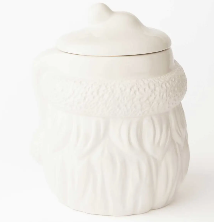WHITE SANTA COOKIE JAR
