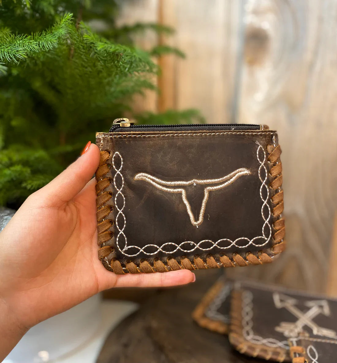 Stitched Leather Coin Pouch