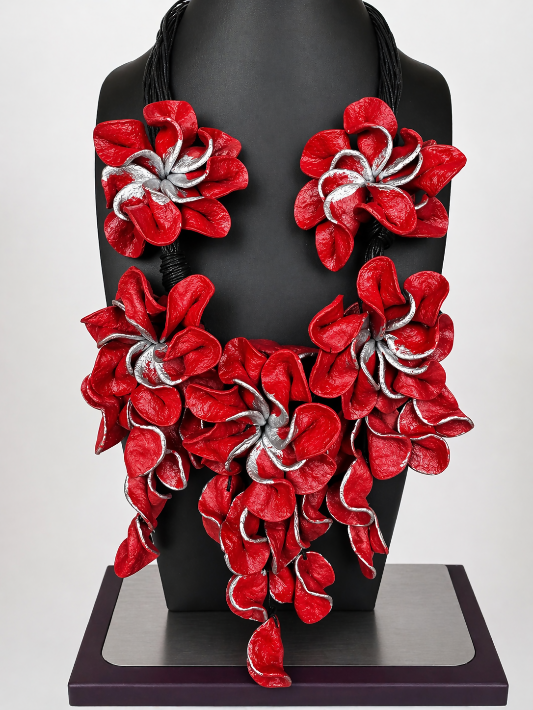 Couture Runway Statement Crimson Floral 32”