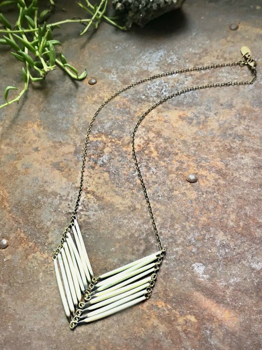 Porcupine Quill Chevron Necklace