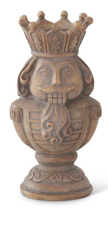 GRAY WASHED NUTCRACKER TEALIGHT CANDLE HOLDERS