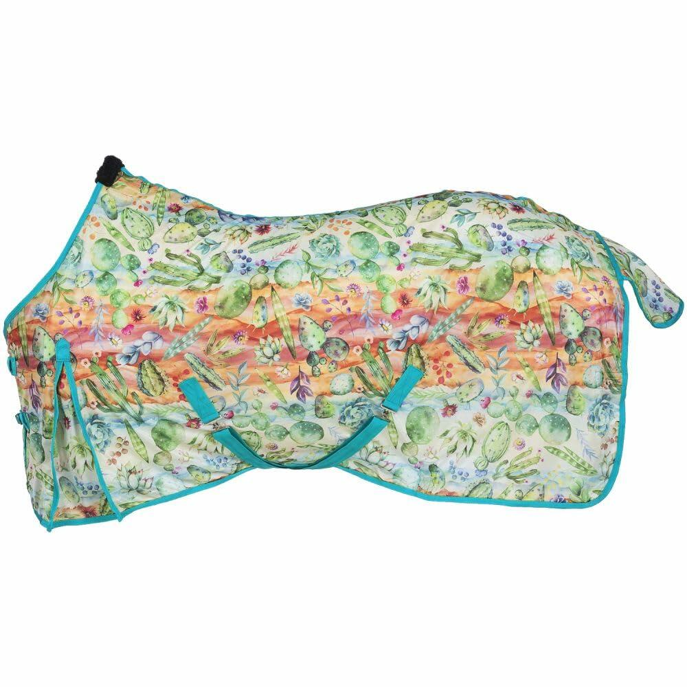 Tough1 Pony Poly Mesh Summer Sheet – Cactus Print – Lightweight Insect & Sun Protection for Ponies