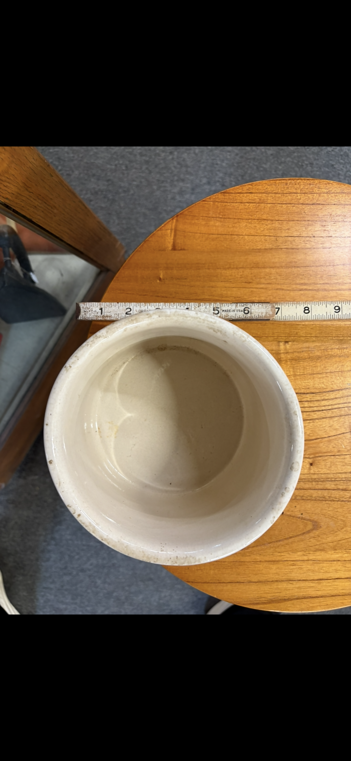 Off white Roseville pottery bowl