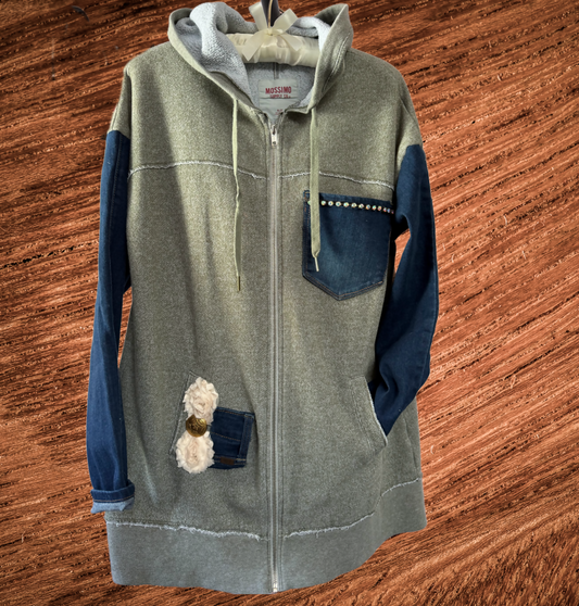 Cowgirl Denim Zip Hoodie XL