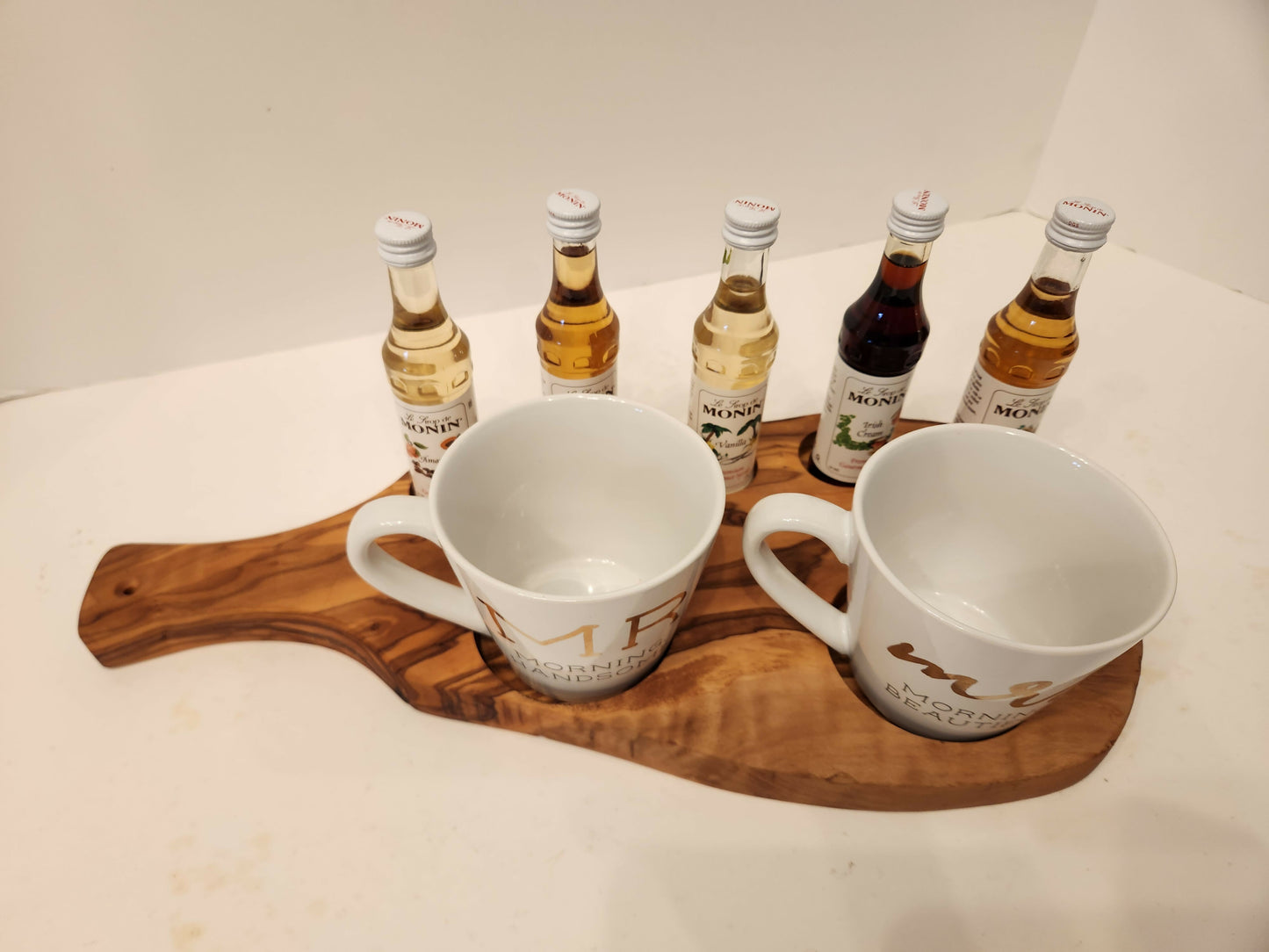 Char-Shooterie board and Mr & Mrs Coffee mugs