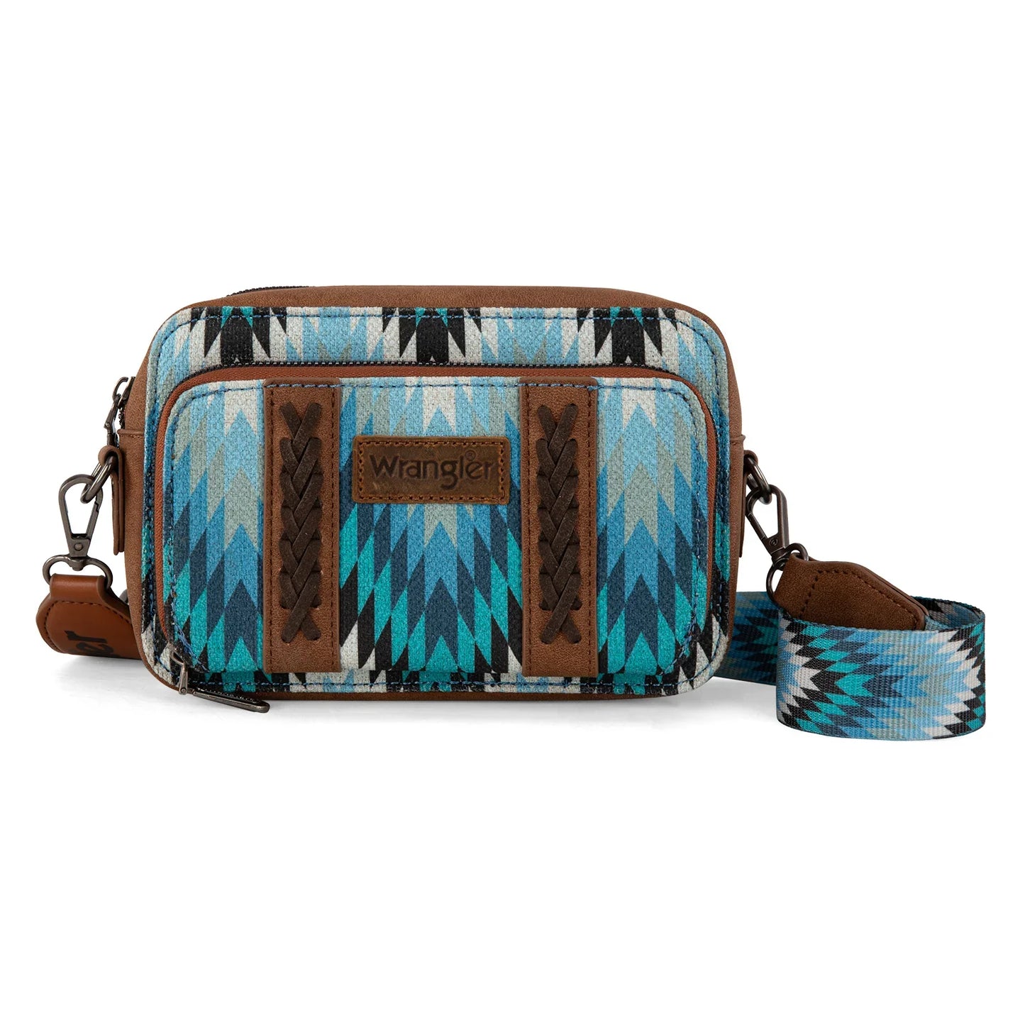 Wrangler Multi-Pocket Crossbody Bag with Double Zipper