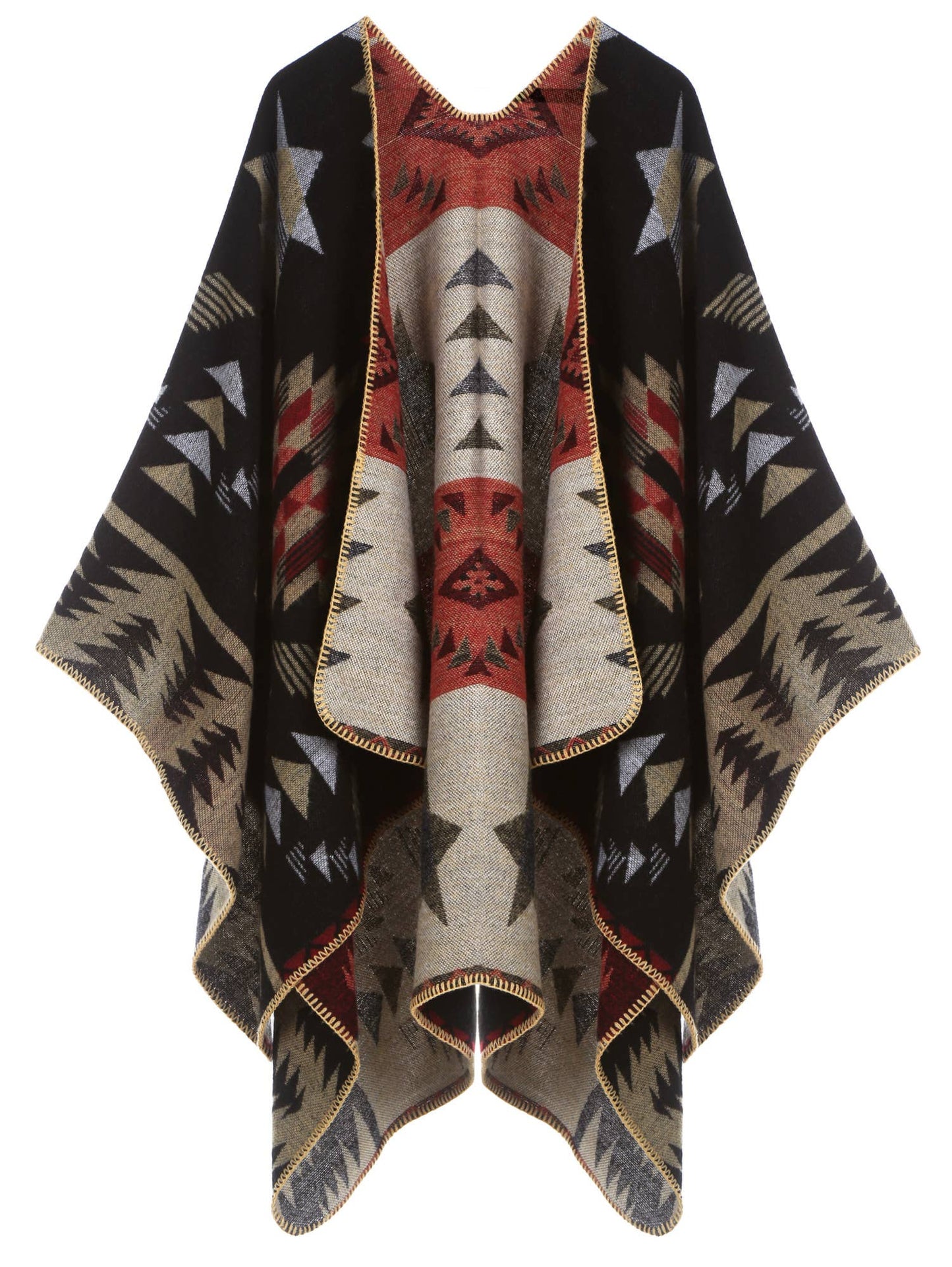Women's Wrap Shawl Long Cardigan Aztec