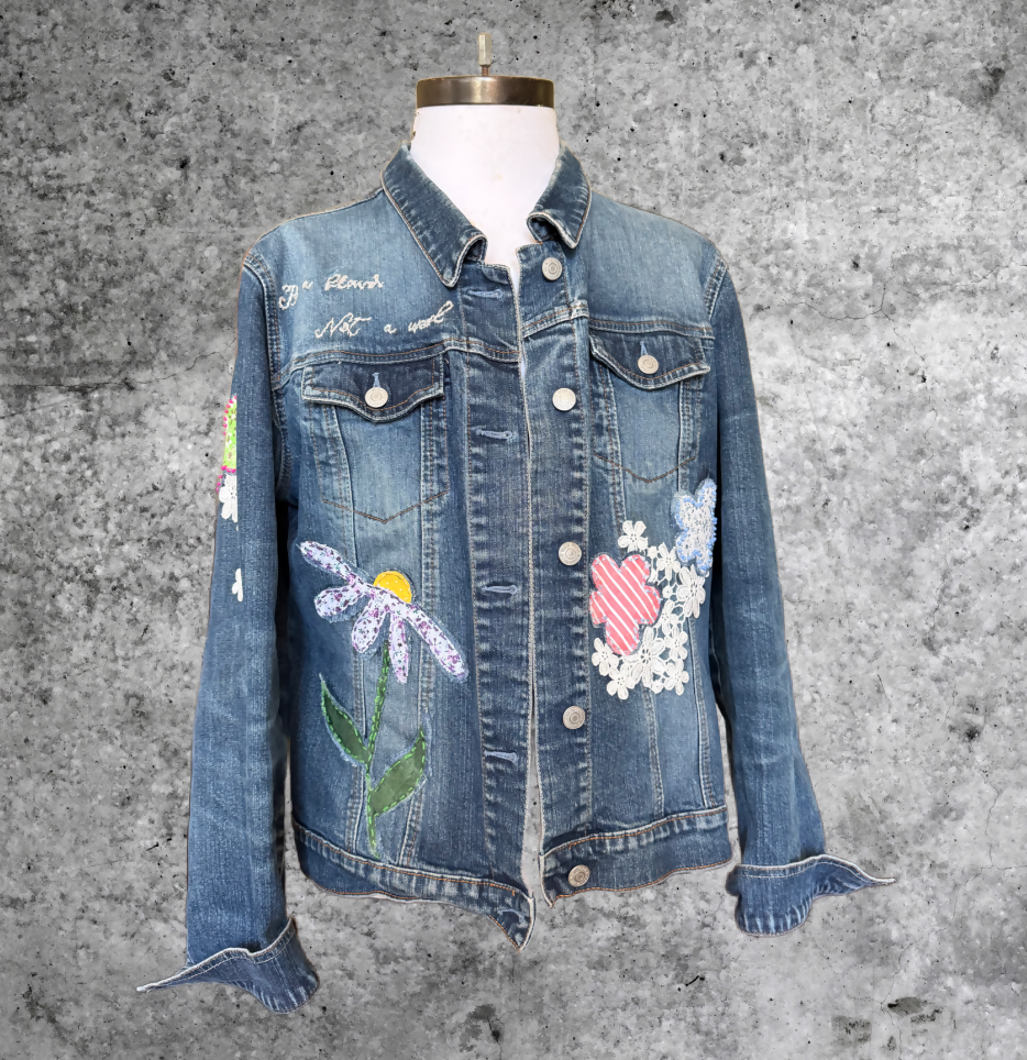 Upcycled Womens Denim Jacket XL