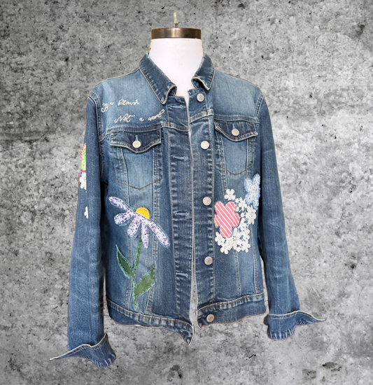 Upcycled Womens Denim Jacket XL