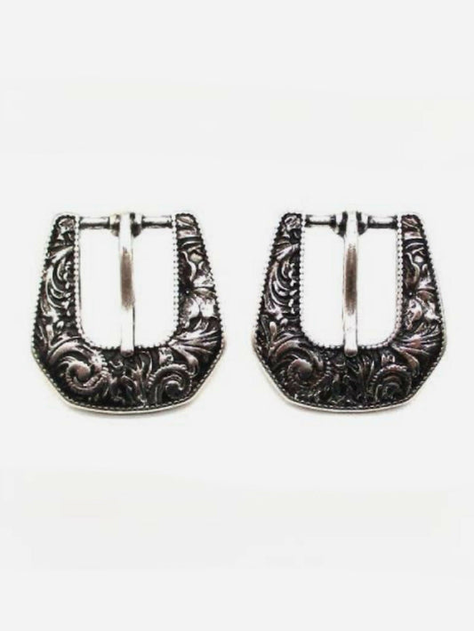 Western Belt Buckle Post Earrings