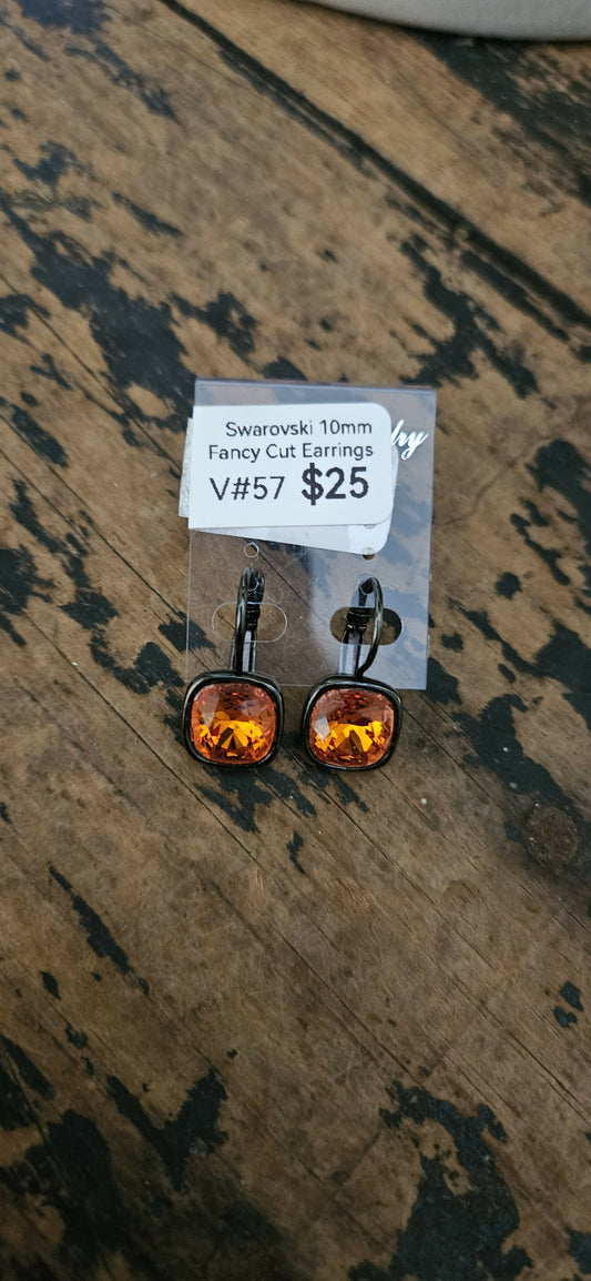 Anytime Crystals 10mm Colorful Sunset Earrings