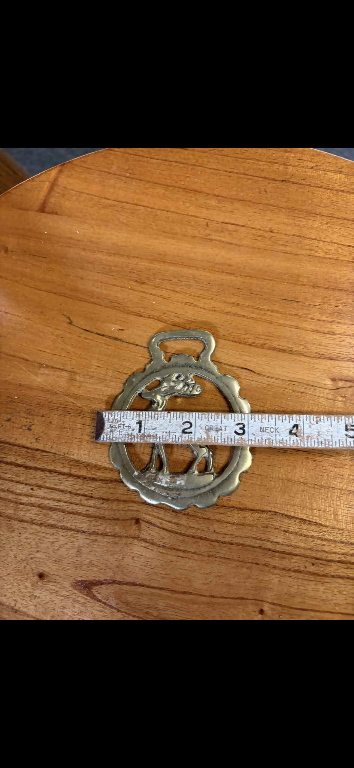 Brass deer Horse Medallion