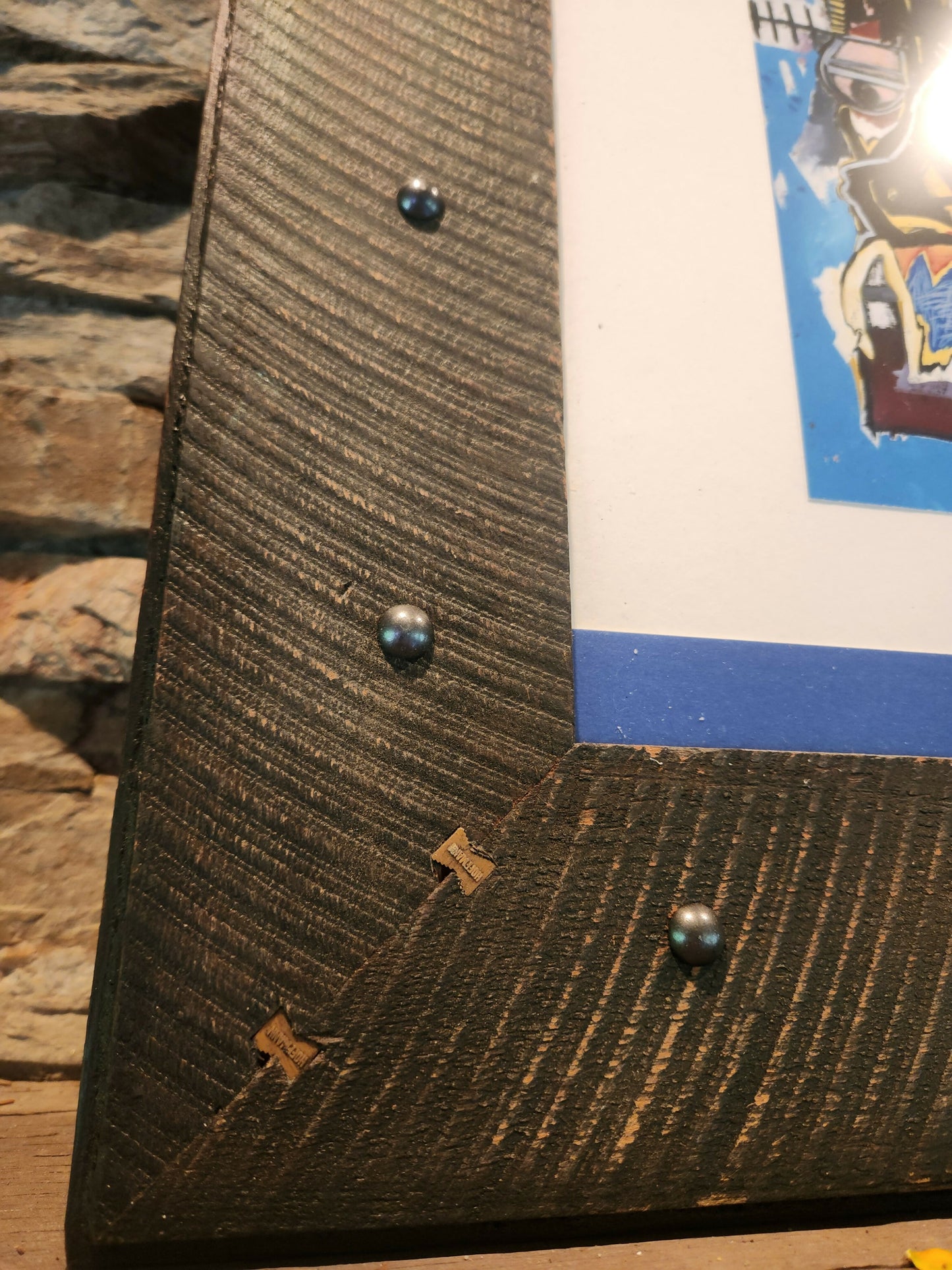 Jean-Michel Basquiat "Basquiat Skull" print in Rustic Frame