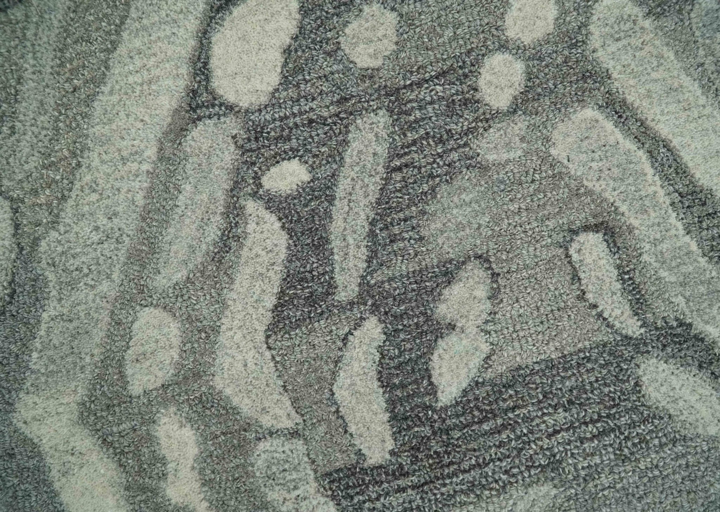 Abstract Modern Hand Tufted 2x3, 3x5, 5x8, 6x9, 8x10 and 9x12 Woolen Beige, Silver and Gray Area Rug | MIR3