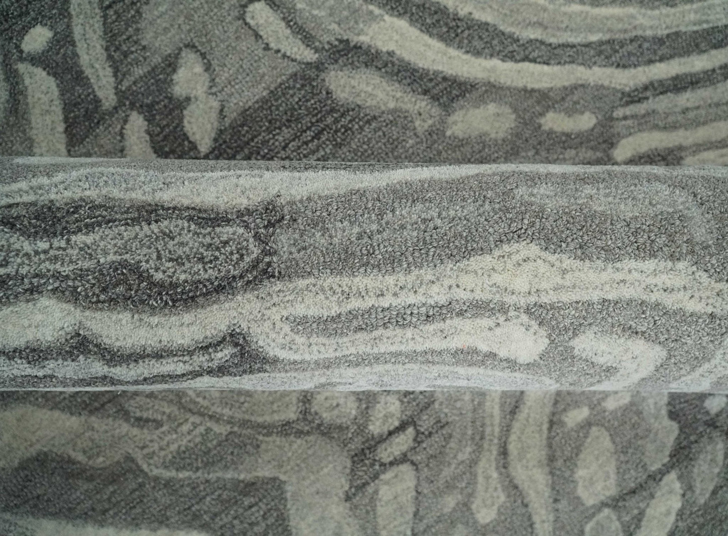 Abstract Modern Hand Tufted 2x3, 3x5, 5x8, 6x9, 8x10 and 9x12 Woolen Beige, Silver and Gray Area Rug | MIR3