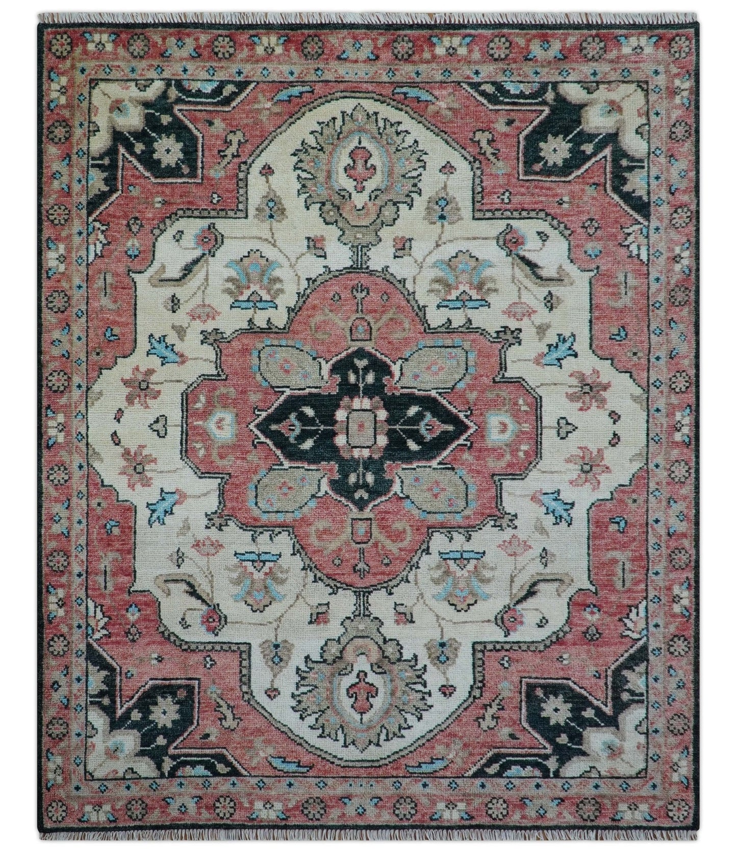 Allure Custom Made Turkish Design Beige Hand Knotted Wool Rug