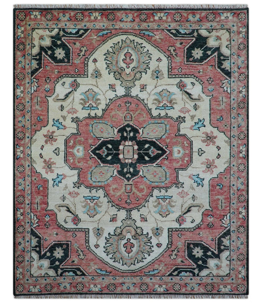 Allure Custom Made Turkish Design Beige Hand Knotted Wool Rug