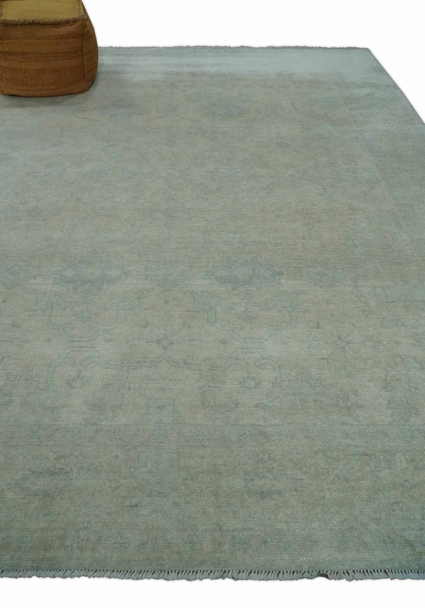 Antique look Beige and Gray Hand Knotted Oriental Oushak 8x10 wool Area Rug