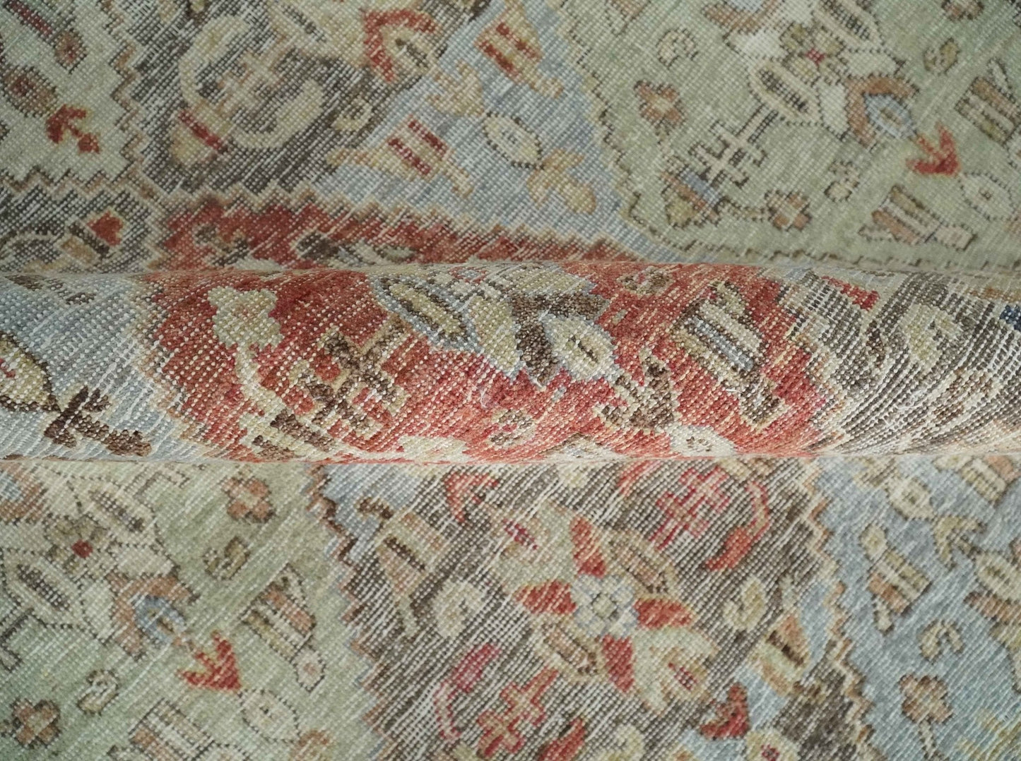 Antique look Tribal Garden Rug Hand Knotted Distressed finished oxidized Multi size wool Area Rug
