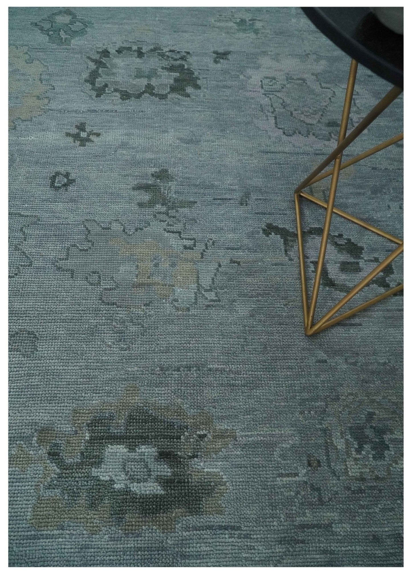 Antique style Gray and Silver Hand Knotted Multi Size Oushak Wool Area Rug