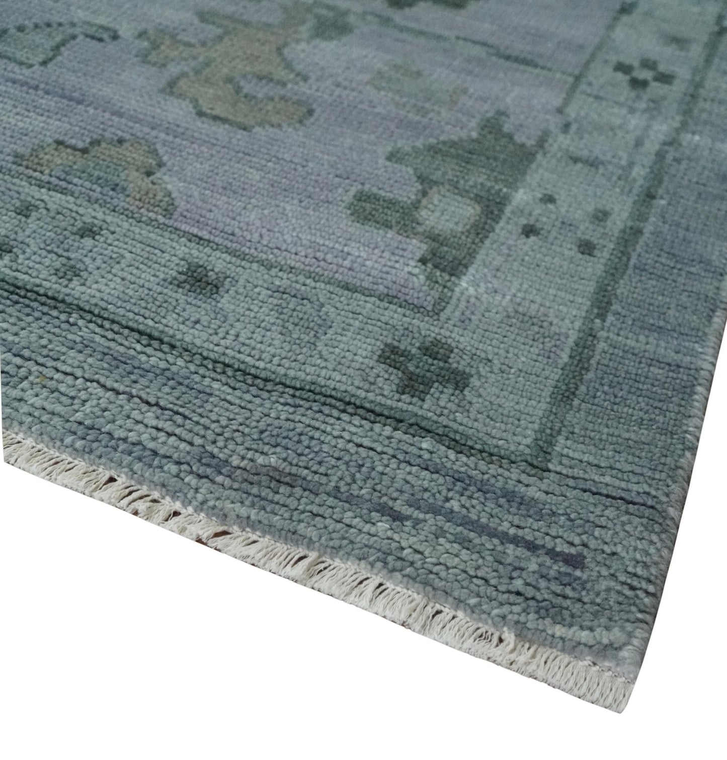 Antique style Gray and Silver Hand Knotted Multi Size Oushak Wool Area Rug