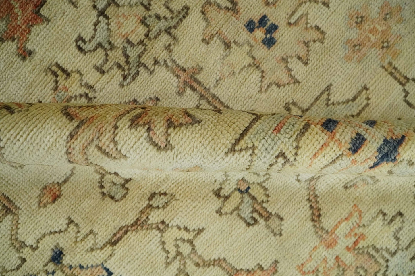 Antique Style Empress Tabriz 6x8 Hand Knotted Beige and Rust Modern Traditional Wool Rug | N35368