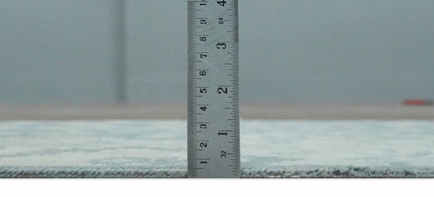 Antique Style Ivory and Charcoal Hand Knotted Traditional Oushak 2x4 wool Bedside Rug