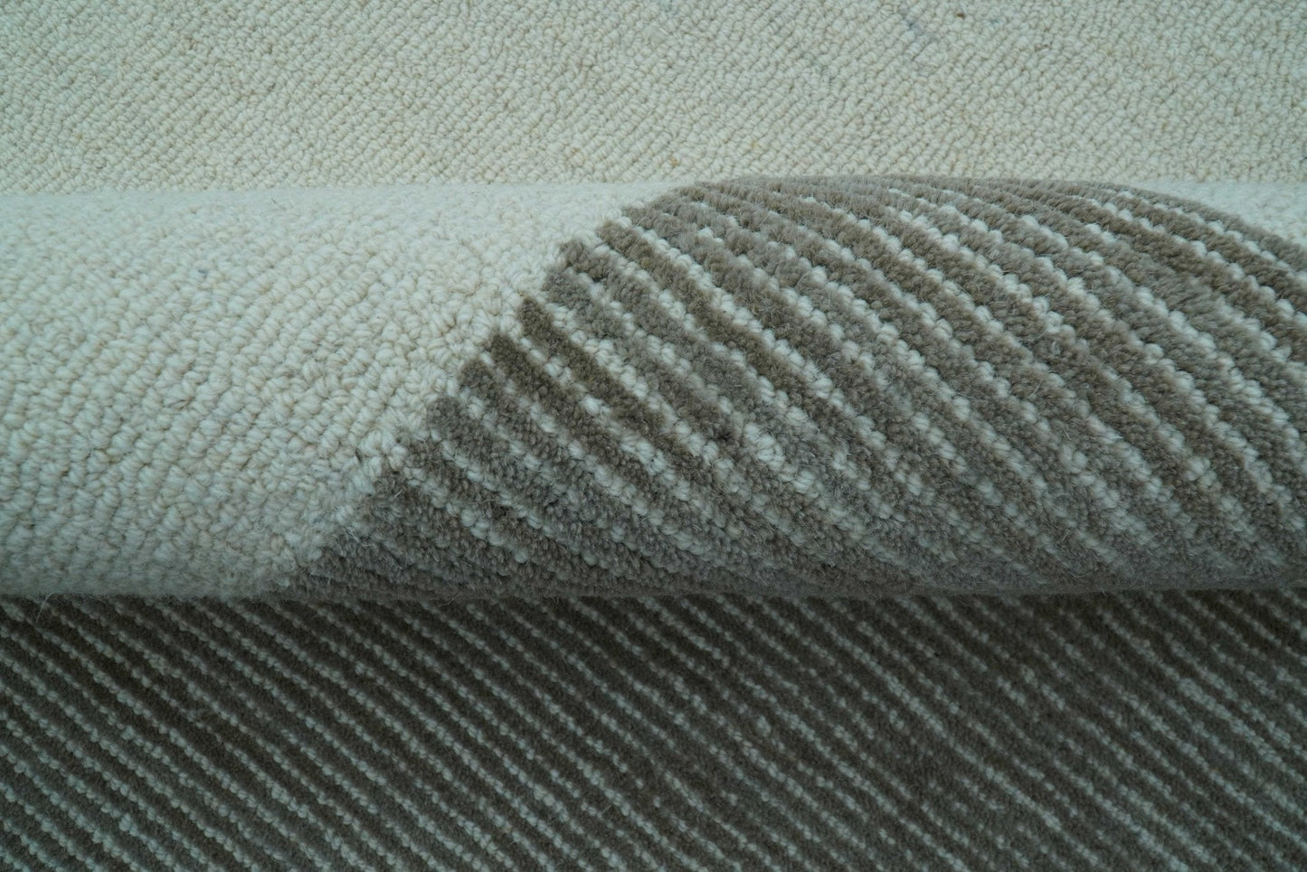 Azure Custom Made Geometrical Charcoal And Gray Hand Tufted Wool  Rug