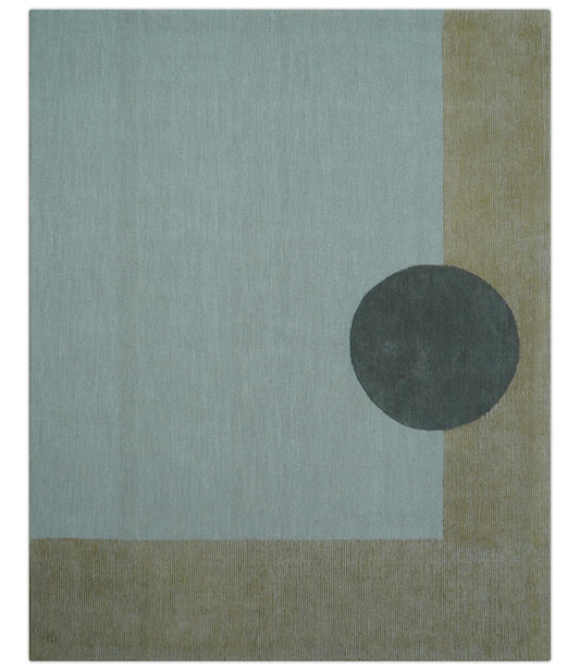 Azure Custom Made Modern Design Gray and Brown Hand Tufted Wool Rug